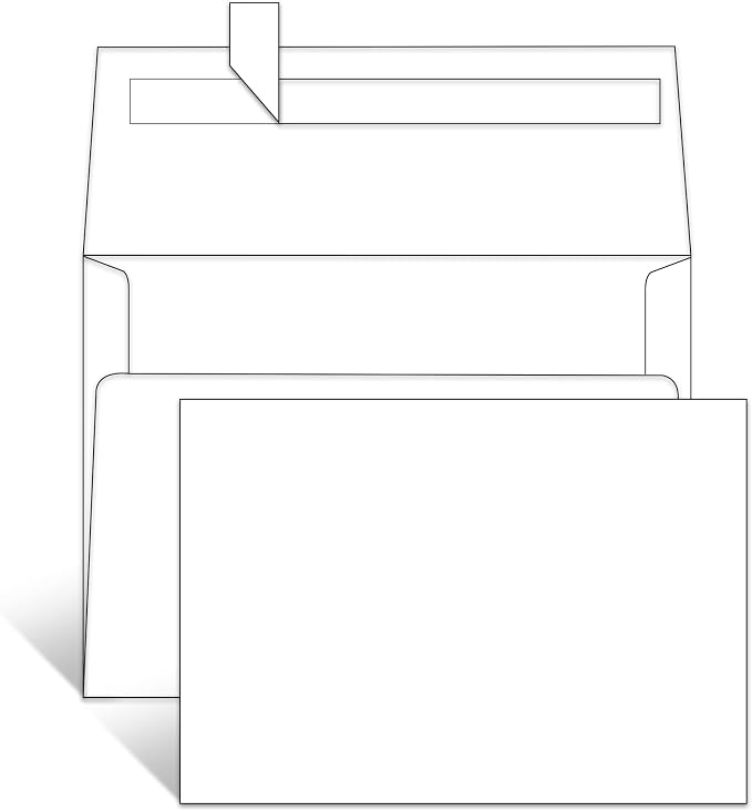 Goefun White Blank Note Cards and Envelopes 4x6 (Not Folded), 4x6 Flat Postcards and A6 Envelopes Self Seal 100 Pack for Wedding, Invitations, DIY Note Cards & All Occasion