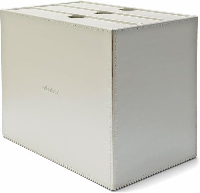 UnionBasic Document Organizer, 3-Drawer File Cabinet Document Storage Box, Office Desktop Filing Organizer, Creamy White