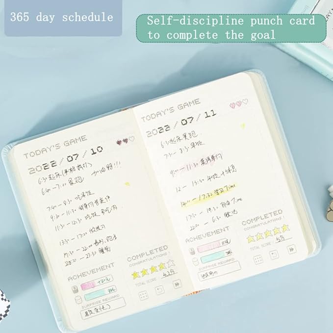 365 Days Undated Daily Planner A6 Mini Thick Notebook Pocket Agenda School Diary One Page Per Day Game Life Journal Notepad Gifts