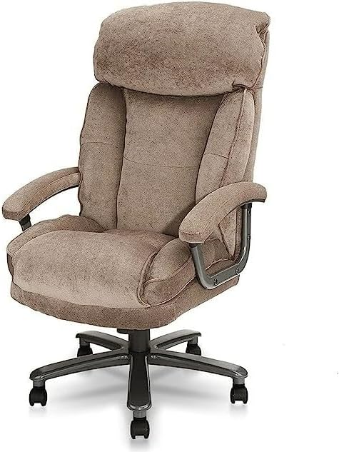 CLATINA Ergonomic High-Back Fabric Executive Chair with Thick Padding Headrest Armrest and Lumbar Support 400lbs Task Office Chairs for Heavy People-BR