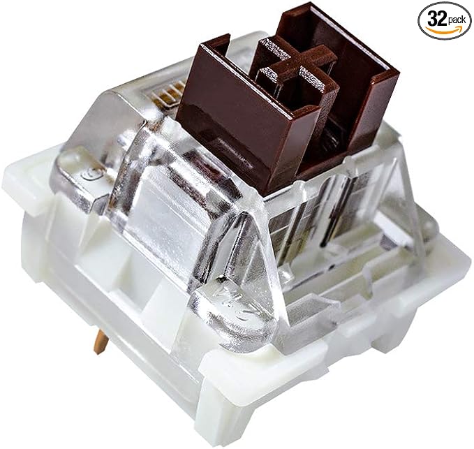 outemu Pack 32 Brown Switches, 3-Pin Tactile 50gf Dustproof Key Switches - DIY Replacement for Mechanical Gaming Keyboard