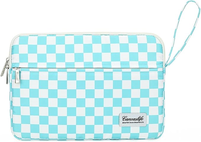 canvaslife 13.3-inch Notebook Computer, Shockproof, Waterproof and Protective Travel Notebook Computer case, Suitable for 13-13.3-inch Notebook Computer Cases (Ice Blue Checker)