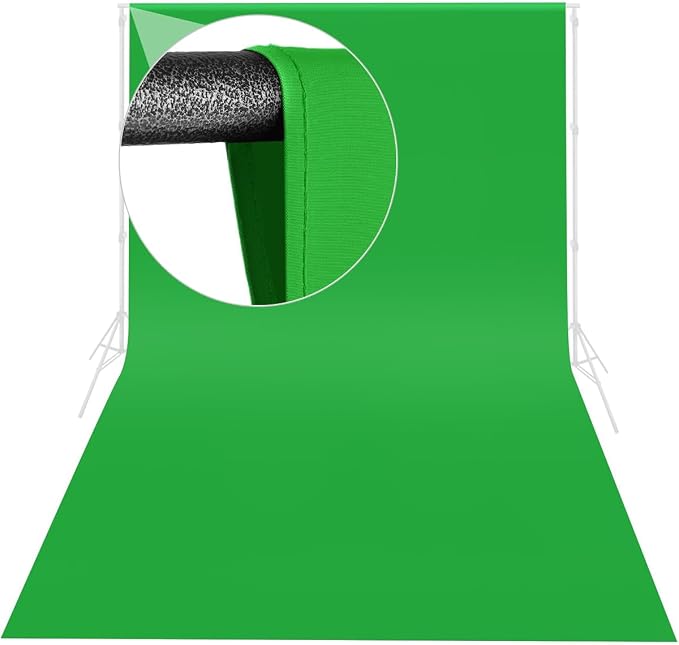 Green Screen Backdrop 10 x 20 ft, Photography Greenscreen Background for Streamingl, Big Green Photo Backdrop Curtain for Zoom Meeting, Video Studio, Video Recording