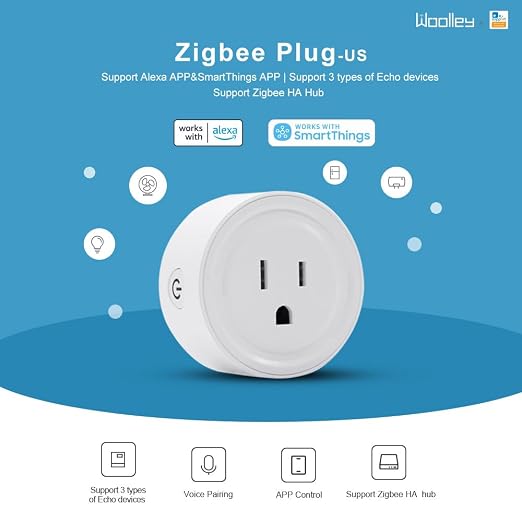 Smart Plug Compatible with Alexa and Google Home, WiFi Smart Outlet Socket Remote Control Timer Function, Only 2.4GHz Network