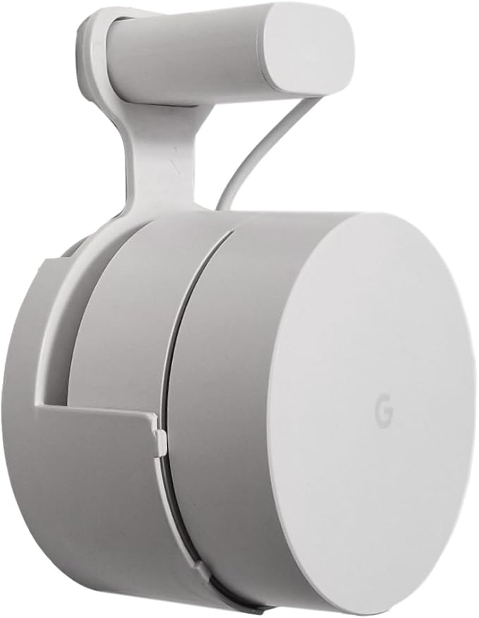 Google WiFi [Old Rectangular Plug – NOT Current Round Plug] Outlet Holder Mount Stand: No Messy Screws! (1-Pack)
