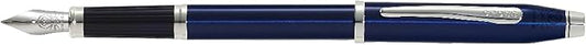 Cross Century II Translucent Blue Lacquer Medium Nib Fountain Pen - Professional Pen for Everyday Use - Smooth Writing - Comfortable Grip - Black Ink - Durable Construction