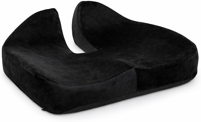Alcedo Seat Cushion for Office Chair, Ergonomic Memory Foam Seat Cushion for Car Seat, Tailbone Pain Relief Cushion for Long Sitting, Non-Slip, Breathable & Washable Cover