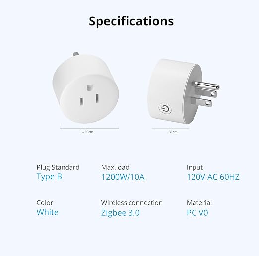 Smart Plug Compatible with Alexa and Google Home, WiFi Smart Outlet Socket Remote Control Timer Function, Only 2.4GHz Network
