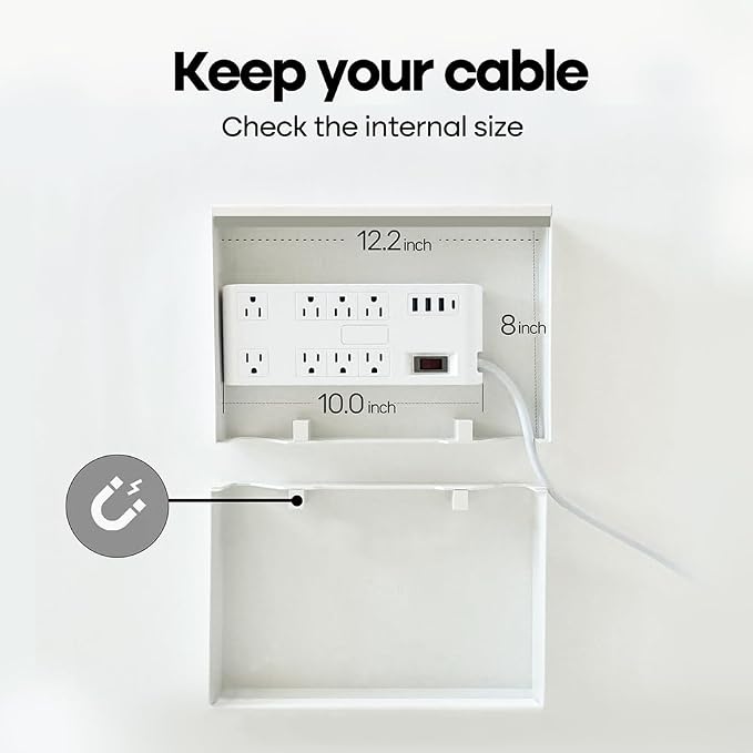 Book Shape Decorative Cable Management Box - Expandable Cable Organizer Box with Magnetic Closure for Home & Office (Modern Matisse, Large)