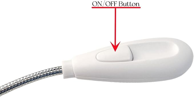 LED USB Reading Lamp Light with 2-Brightness Dimmable Setting, Flexible Gooseneck USB Light for Notebook Laptop Keyboard, Powerbank(On/Off Switch, 1 White+1 Mini USB Light)