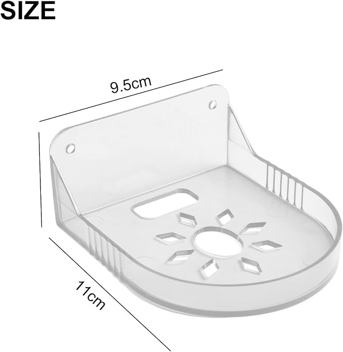No-Drill Wall Shelf For Router And Monitor, Self-Adhesive Plastic Storage Rack With Modern Minimalist Design, Compact 9.5x4.5x11cm Floating Shelf For Set-Top Box, Decor, And Small Plants(Transparent)