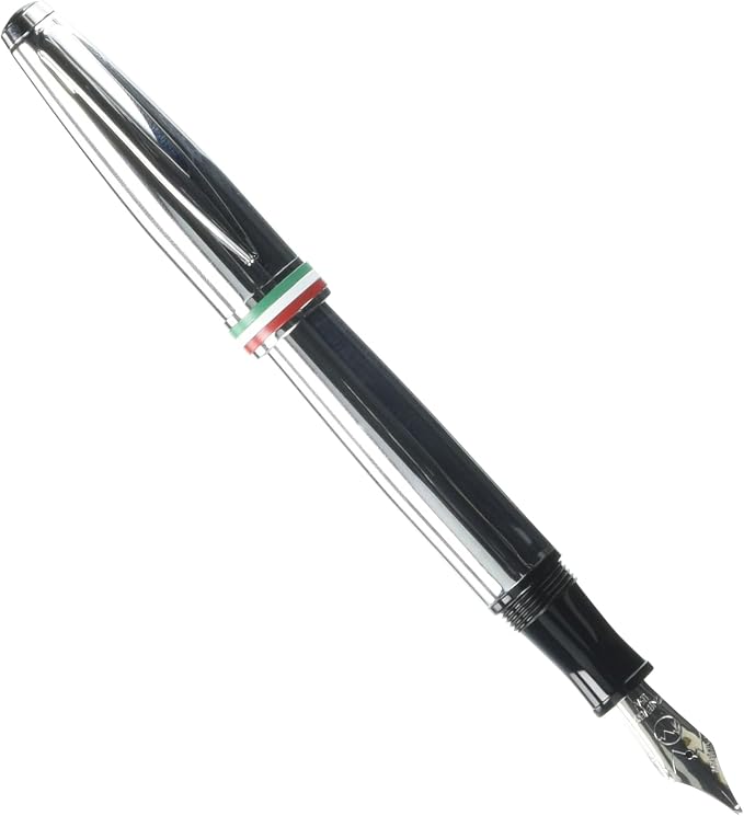 Monteverde USA Aldo Domani Italia Fountain Pen Mirror Chrome - Broad Nib - Luxury Writing Pen - Italian Design - JoWo Stainless Steel Nib - Smooth Ink Flow - Refillable - Gift Box Included