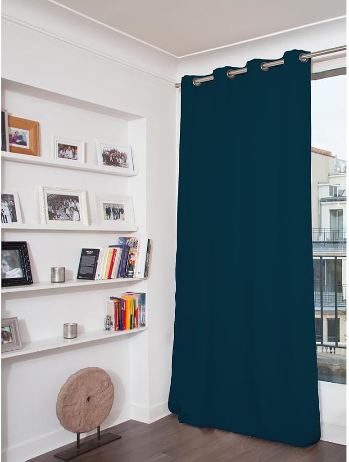 Moondream DecibelControl™ 3-in-1 Soundproof Curtain | Noise Reduction | Thermal Insulation | 100% Blackout | Patented Technology | Made in Europe | Grommet | 55" W x 63" L | Blue - Air Force MC56
