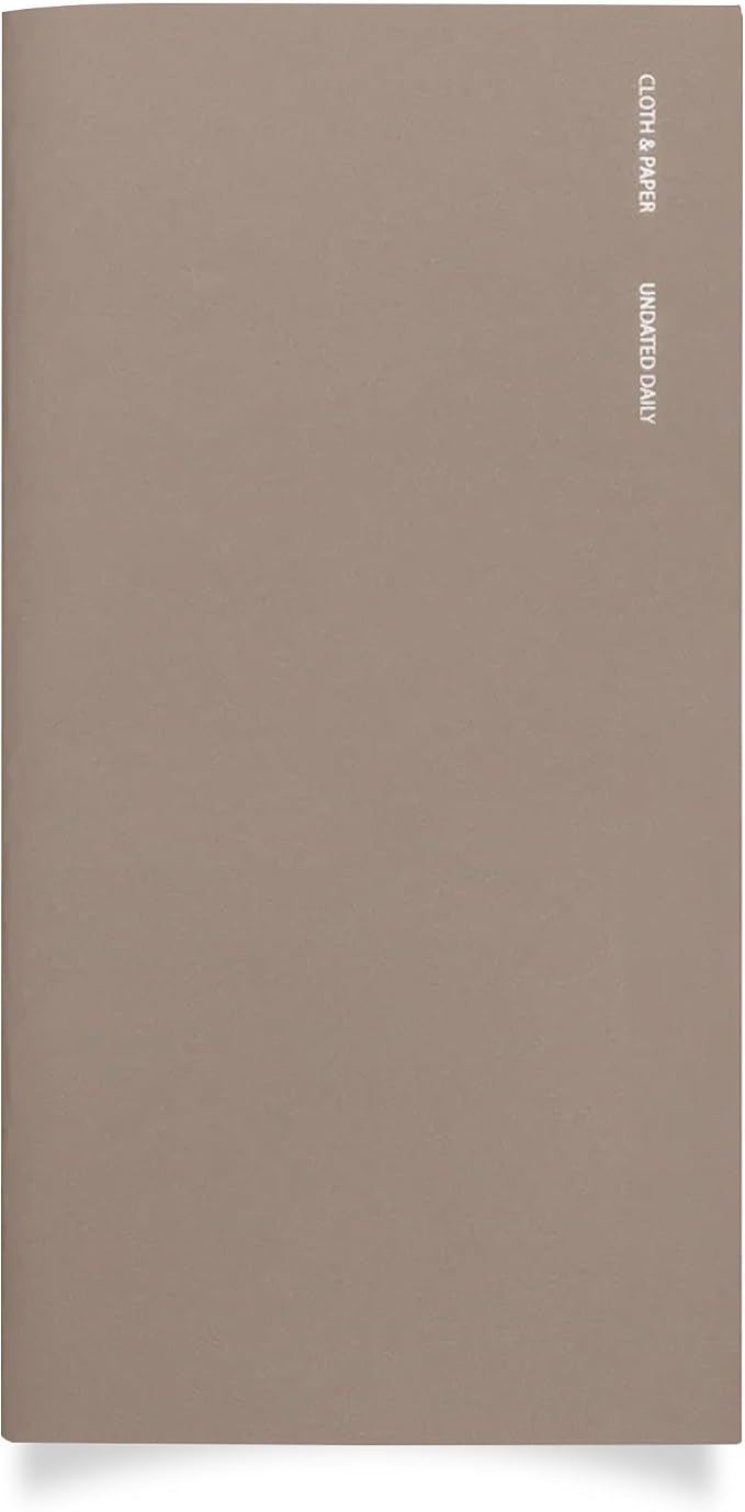 Cloth & Paper Travel Notebook | Undated Daily Planner – Verona | A5 Slim Daily Planner 4.3" x 8.3" | Productivity Planner with Schedule, Priorities & Task Layout for Daily Planning – Soft Touch Cover