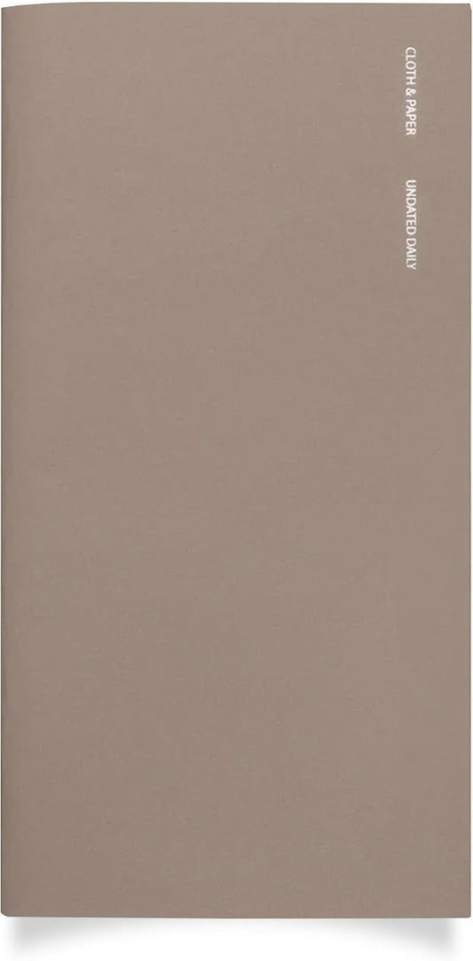 Cloth & Paper Travel Notebook | Undated Daily Planner – Verona | A5 Slim Daily Planner 4.3" x 8.3" | Productivity Planner with Schedule, Priorities & Task Layout for Daily Planning – Soft Touch Cover