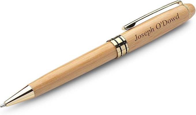 Executive Gift Shoppe | Personalized Bamboo Wood Pen & Case Set with Custom Engraving