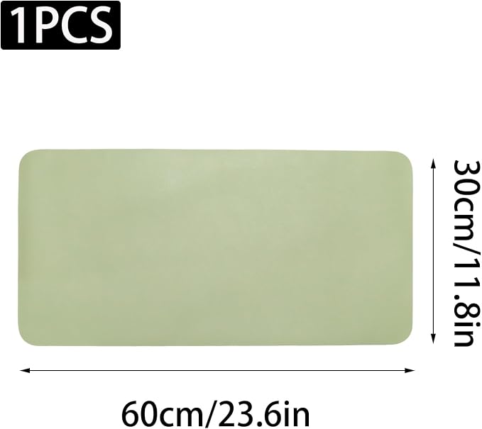 24" x 12" PU Leather Keyboard Mouse Pad Non-Slip Desk Protector Mat for Vanity Makeup Laptop, Green