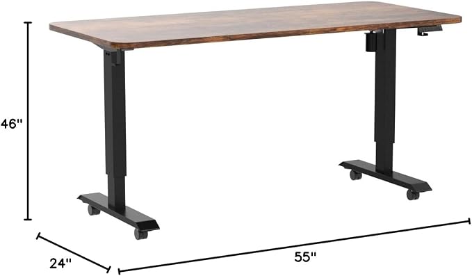 Monomi Electric Standing Desk 55x24 Inches，Height Adjustable Sit Stand Up Desk for Home Office, Ergonomic Computer Workstation with 178LBS Load Capacity & Quiet Motor, Two-Piece Desktop, Rustic Brown