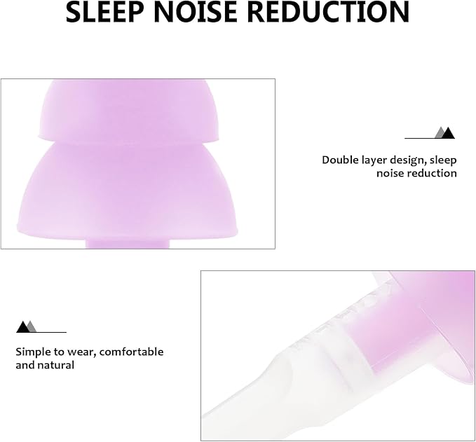 ERINGOGO Noise Cancelling Silicone 2 Pairs Reusable Sound Blocking Snoring Study and Travel