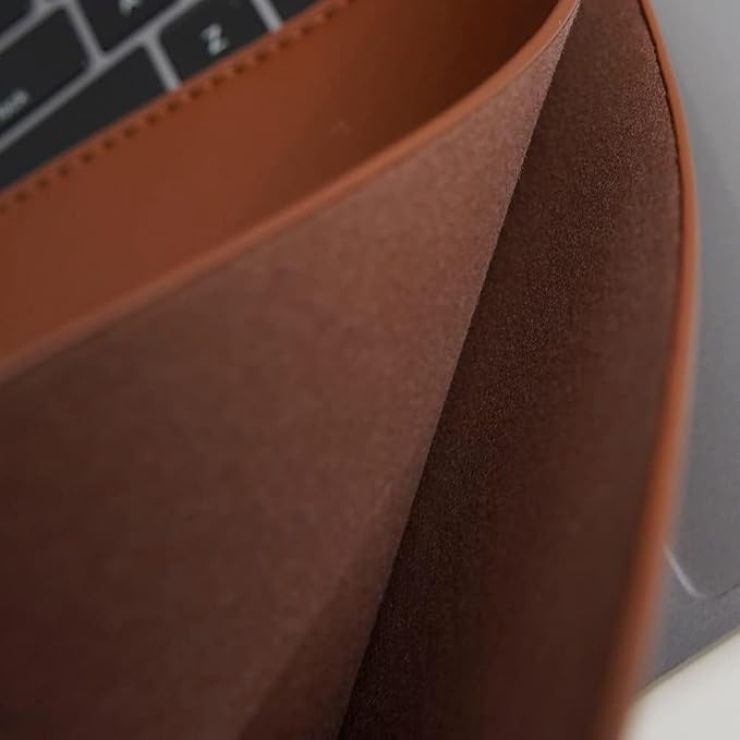 13/14/15-inch Faux Leather Laptop Sleeve | Compatible with MacBook Air/Pro, Dell XPS, Surface Pro & More | Ultra-Thin Design + Universal Fit (Dark Brown, 13 Inch Laptop)