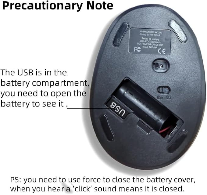 Vertical Mouse,2.4G Wireless Vertical Mouse Small Hand Mouse with 5 Buttons 1000/1200/1600 DPI Ergonomic Mouse for Office