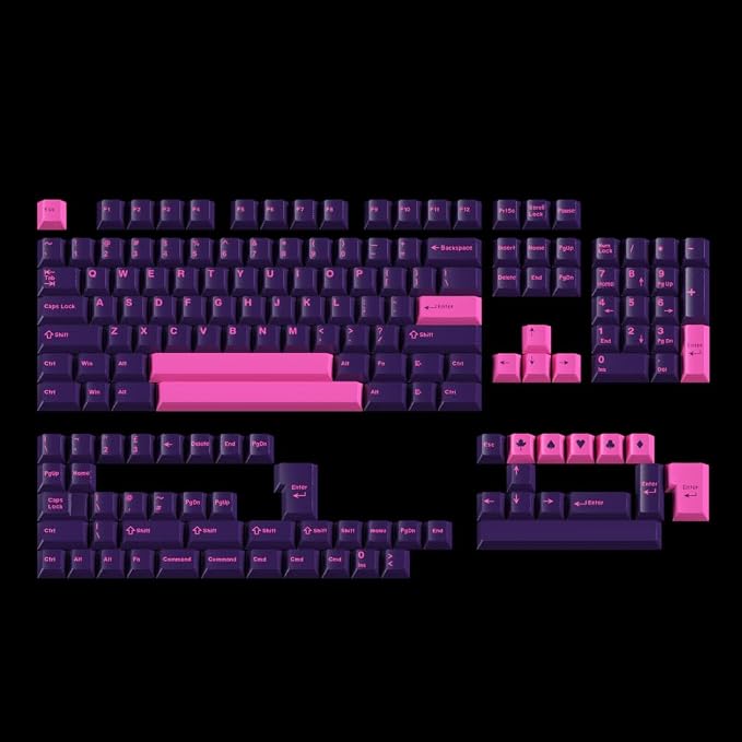 Guffercty kred Cherry Profile PBT Keycaps 156 Key Set, Oil Proof Fade Resistant Keycaps Fit 60%/65%/75%/80%/TKL/100% Mechanical Keyboard (Lively Pulse)