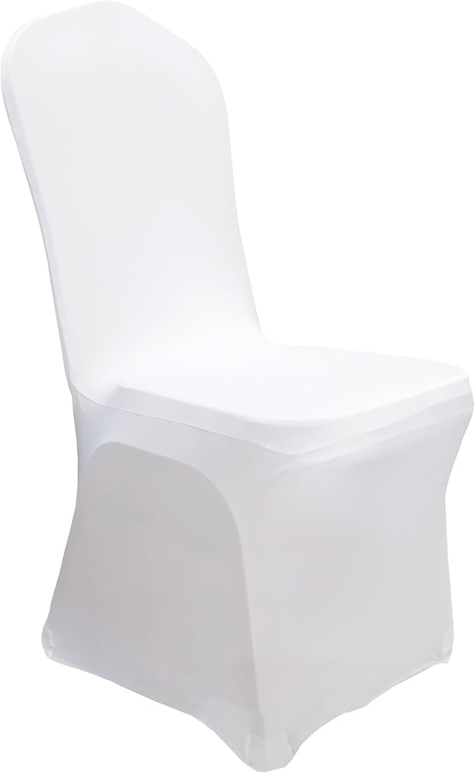 Stretch Spandex Dining Chair Cover Covers Slicovers for Wedding Banquet Dining Room (White)