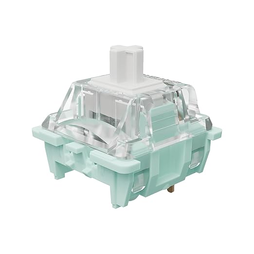 Gateron Jade Series Dual-Stage Spring Pre Lubed Switches White V3 Pro,3-Pin 38gf Linear/RGB/LED Switches for Mechanical Keyboard（White,36pcs）
