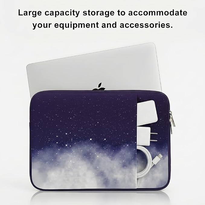 Laptop Sleeve Case for MacBook Neo/Air/Pro 13 inches A18/M5/M4/M3/M2/M1 Chip 2026-2020 A3404 A3449 A3240 with 2 Pockets Tablet Bag Accessories (Starry Sky)