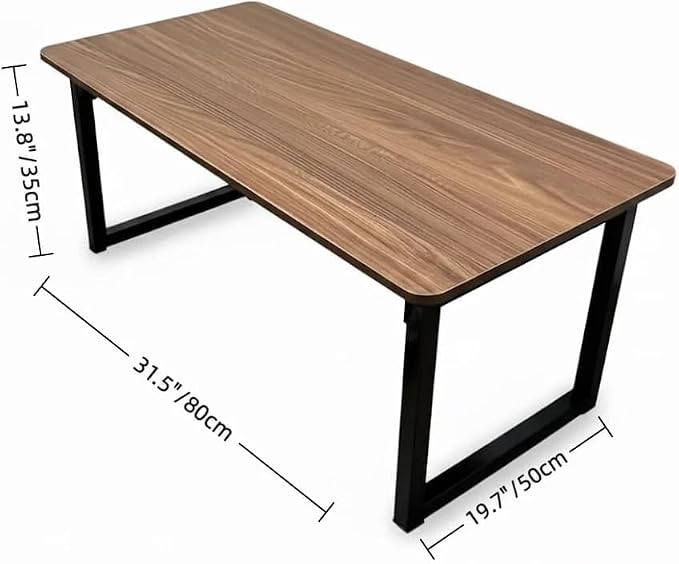 Foldable Floor Desk for Small Spaces, 19.7" Low Sitting Table with Steel Legs, Portable Laptop & Study Table for Bedroom, Dorm, or Coffee Use