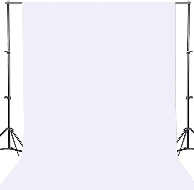 GFCC 7x10FT White Backdrop Background - for Photography Photo Booth Backdrop for Photoshoot Background Screen Video Recording Parties Curtain