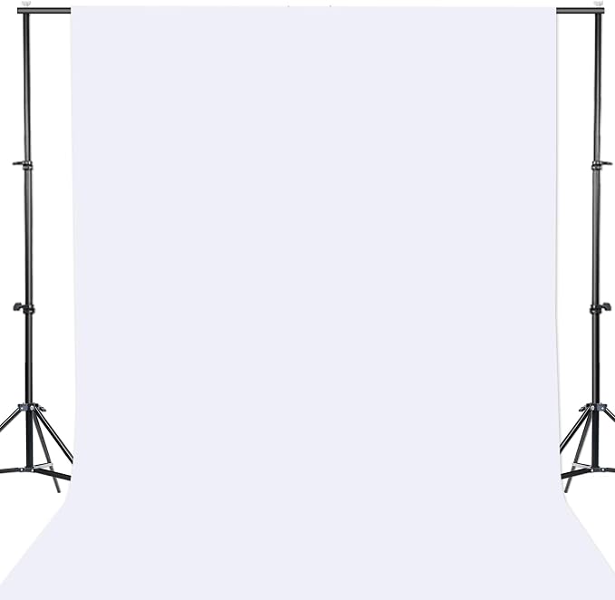 GFCC White Backdrop Photography Background - 5x7FT White Screen Photography Backdrop for Photoshoot Photo Background Screen for Video Conferencing