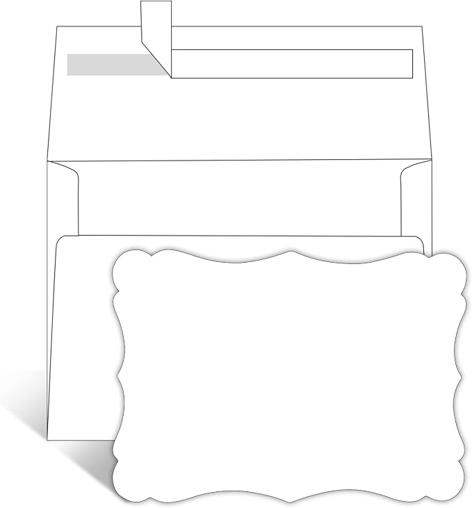 100 Pack Blank Invitations with Envelopes, Goefun 5 x 7 Postcards and A7 Envelopes Self Seal for Wedding, Graduations, DIY Cards, Thank You Cards & All Occasion