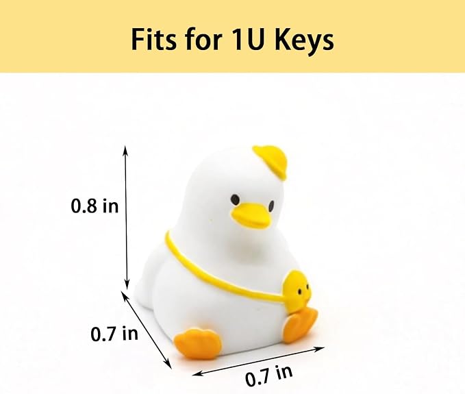 Artisan Keycaps, Cute Duck Custom Cover Caps for MX Mechanical Keyboard, Resin Handmade 1U Replacement for Esc Del Arrow Key (White)