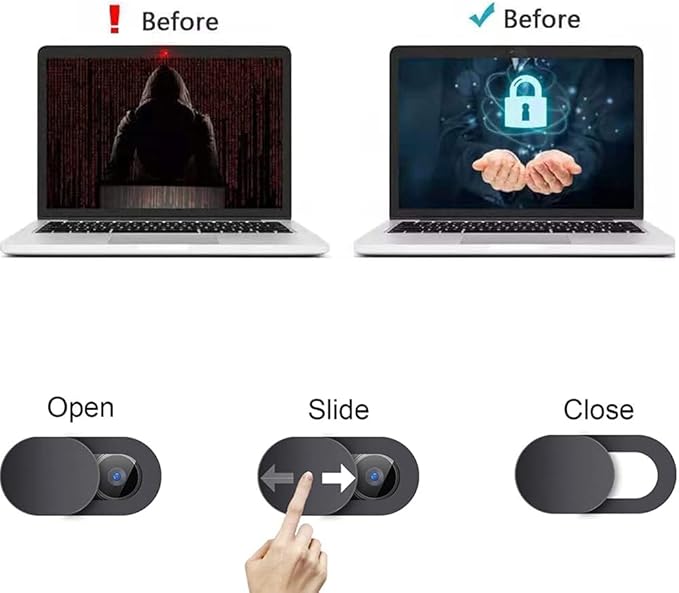 50Pcs Computer Camera Cover Slider, Webcam Cover Blocker Slider Slim 0.027 inch for MacBook Pro/iMac/Laptop/PC/iPad Pro (Black)