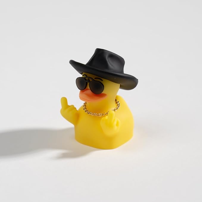Artisan Duck Keycap for Mechanical Keyboards, Cowboy Duck with Attitude, Hand-Painted Resin, 1U Size, MX Switch Compatible, Edgy Gaming Keycap (ZZY-01)