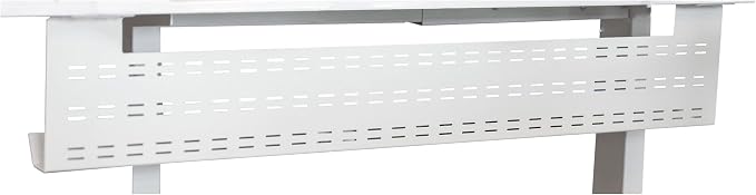 Stand Up Desk Store Under Desk Cable Management Tray Black Horizontal Computer Cord Raceway and Modesty Panel (White, 51")