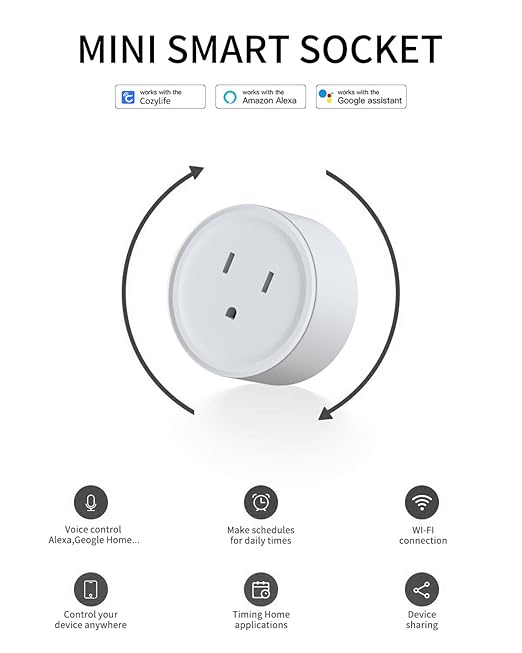 Smart Home WiFi Outlet with Remote Control & Timer Function - Compatible with Alexa,Wireless 2.4GHz Network - Smart Outlet for Easy Home Automation & Energy Saving(2 Pack)