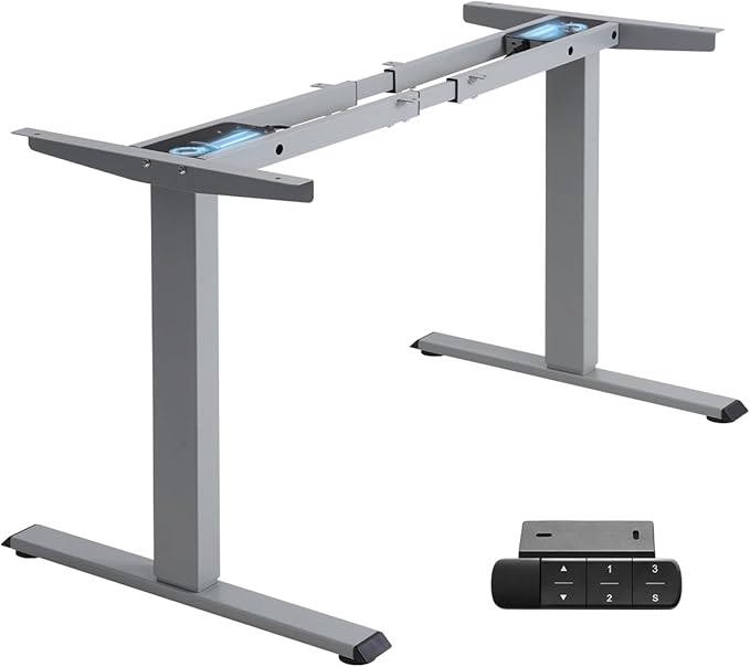 TOPSKY Dual Motor Electric Standing Desk Frame, Height Adjustable Sit Stand Base for Home Office, Fits Table Tops up to 70.8 x 31.5 Inch, 225 lb Capacity (Grey, Without Stand)
