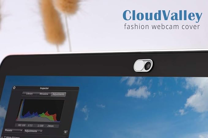 CloudValley Webcam Cover Slide, 0.023in Camera Cover Fit for Laptops, iMac, iPad, PC/Computer, Tablets, Ultra-Thin Web Blocker Protecting Your Privacy [2 Black+2 White]