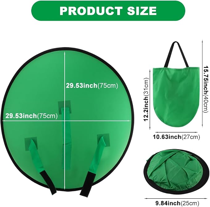 1 PC Green Screen Background, Nylon Background Screen Portable Foldable Backdrop for Live Streaming, Chair Photo Studio Solid (Blue, 110cm, only Screen,NO Stand)