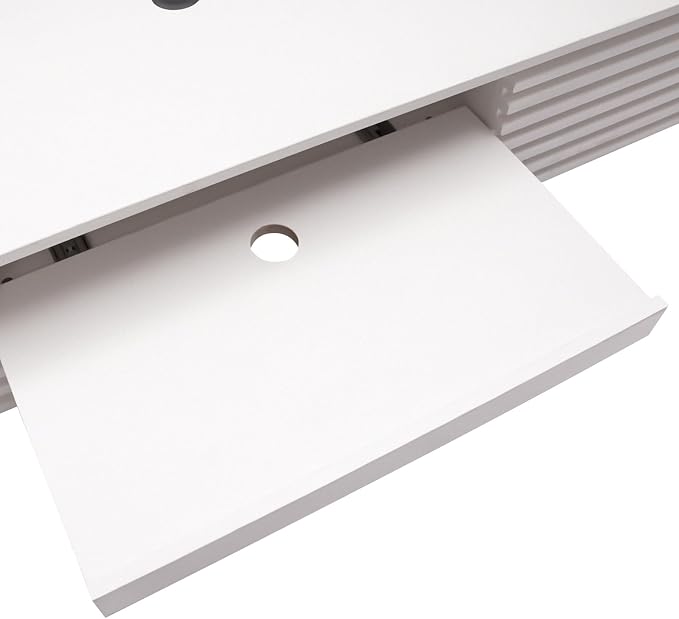 Wall Mounted Computer Desk with Drawer, Wall Mounted Desk Floating Computer Desk, 60 Inch Modern Hanging Desk Wall Organizer Table, Use for Work Platform, Organizer, and Space-Saving Desk (White)