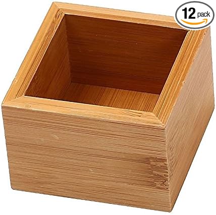 YBM HOME Pack of 12 Kitchen Drawer Organizer Storage Box Made of Bamboo, 3x3x2 Inch 320