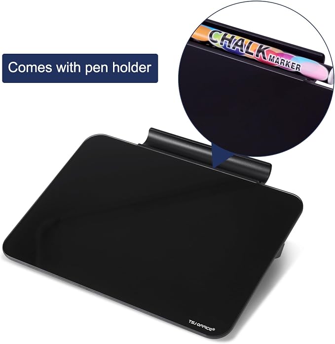 Small Desktop Glass Dry-Erase Whiteboard - 8 X 6 Inches Tabletop Easel Whiteboard with Stand × 2