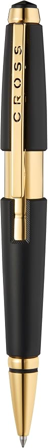 Cross Edge Matte Black Lacquer Selectip Rollerball Pen, Gold PVD Appointments, Capless Slide-Open & Snap-Shut Design,Black Ink - Elegant Accessory for Smooth Writing - Comfortable Grip
