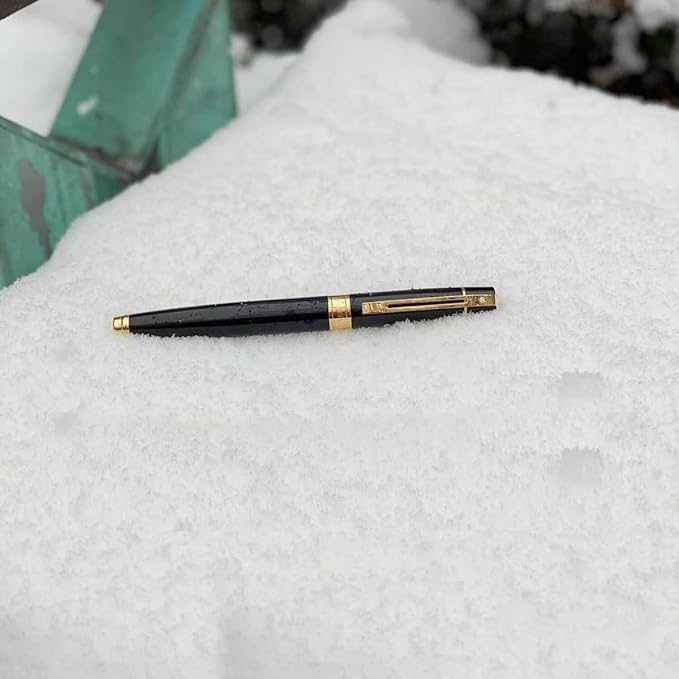 Sheaffer 300 Glossy Black Rollerball Pen with Gold Tone Trim