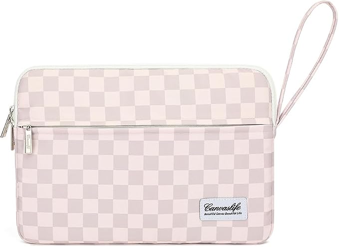 Canvaslife Laptop Sleeve Case Cover with Pocket for MacBook Pro 14 inch and 14 inch-14.4 inch HP, Lenovo, Dell, ASUS, Acer Notebook Computer (Neutral Checker)