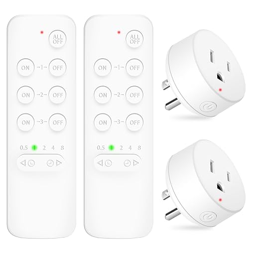 NineLeaf Wireless Remote Control Outlet with Timer, Indoor Remote Timer Outlet, No Interference No Wiring, 15A/1875W 500FT RF Range, Countdown Light Switch for Lamp, Fan,2Remote 2Outlets