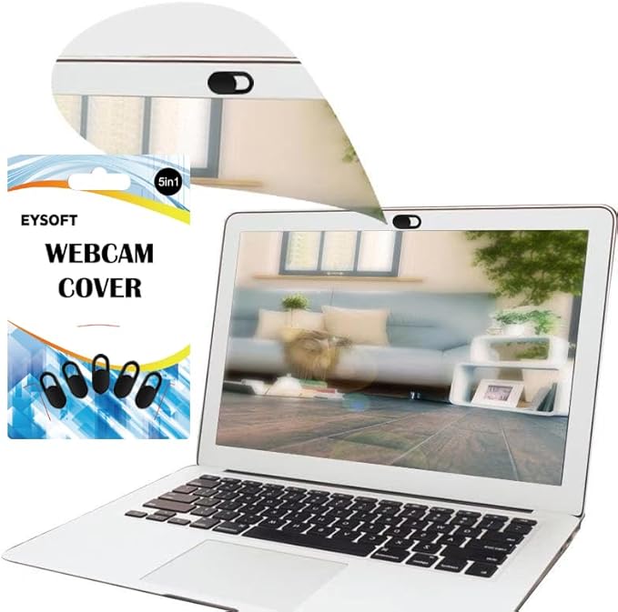 Webcam Cover, Webcam Cover Slide Compatible for Laptop, Desktop, PC, MacBook Pro, iMac, Mac mini, iPad Pro, Smartphone,Protect Your Privacy and Security,Strong Adhesive (Black)