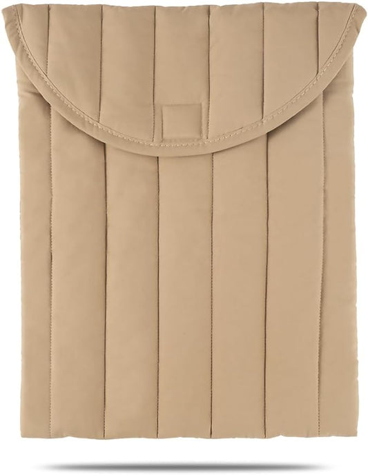 Puffy Laptop Sleeve 15-16 Inch Streak-Beige, Protective Carrying Case for Men and Women, Cute Case Bag Compatible with 15 and 16 Inch Laptops, for MacBook Air M2, Asus/Dell Xps in Cover